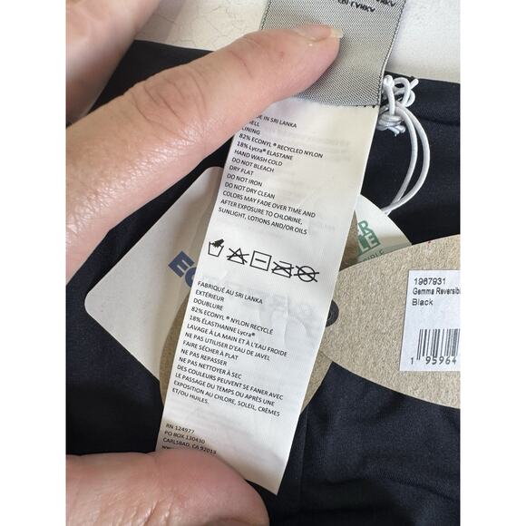 Prana Swimsuit Bottom Gemma Black Reversible M Bikini Athletic Comfortable - Picture 7 of 8